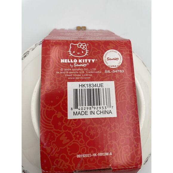 Hello Kitty Sanrio Red Bow Ceramic Bowl With Chopsticks New With Tags - Picture 7 of 9